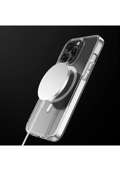 Apple Uyumlu  iPhone 13 Pro Magsafe Kablosuz Şarj Destekli Manyetik Şeffaf Koruyucu Kılıf