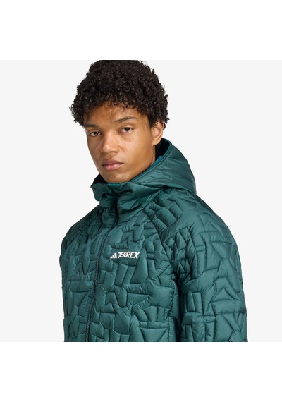 Adidas Terrex Xperior Primaloft Loose Fill İnsulated Kapüşonlu Erkek Yeşil Yürüyüş Montu Jl9744