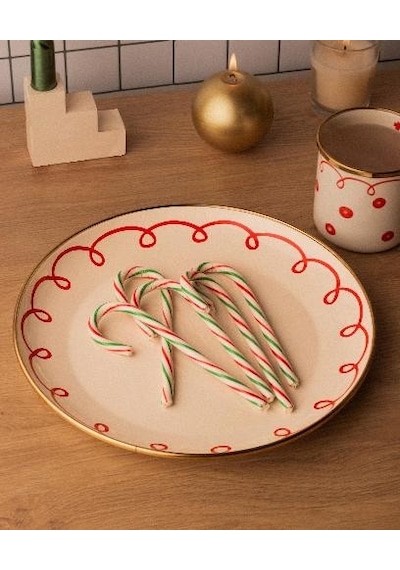 Merry Emaye Sunum Tabağı Dekoratif Tabak 26cm
