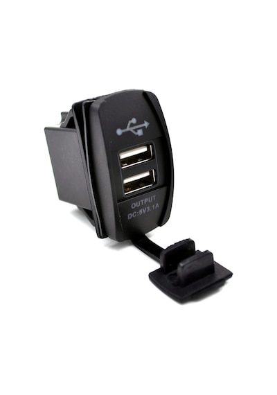 Usb Şarj Port Marine Kırmızı Işıklı Dikdörtgen 12v 24v
