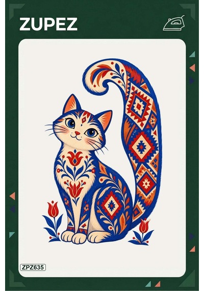 Zpz635 Kilim Kuyruklu Kedi Ütüyle Uygulanabilir Transfer Baskı - 911529607