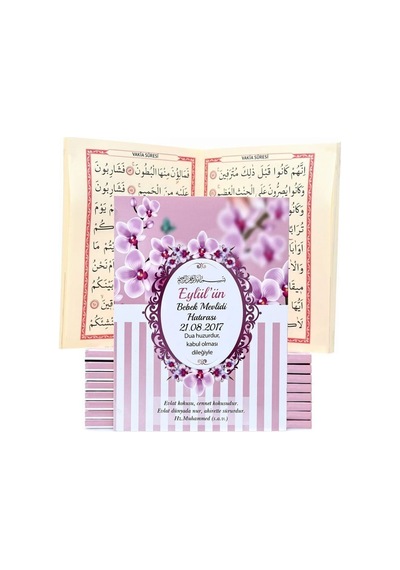Hediyelik Yasin Kitabı, Kokulu Tesbih, Seccade, Asetat Kutulu 26 23 Mevlid Paketi-pembe