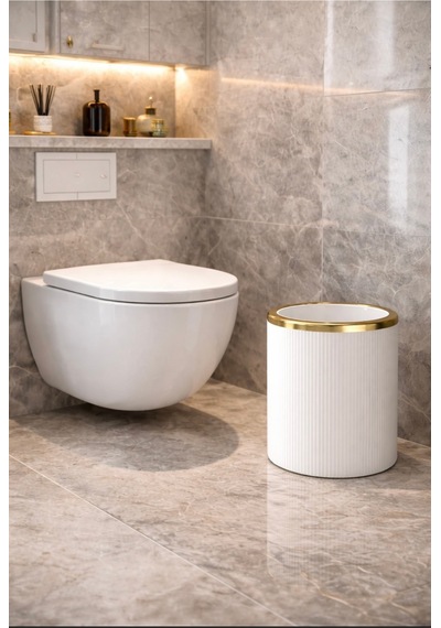 Beyaz Gold Yaldızlı 7 Litre Kovalı