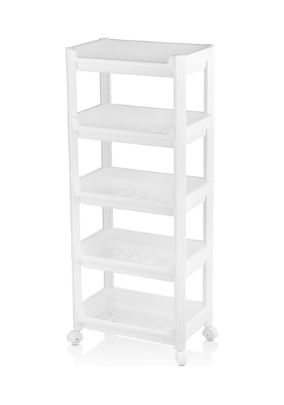 5 Katlı Tekerlekli Sepet Organizer Raf Ünitesi 355x220x850 Mm Renkli