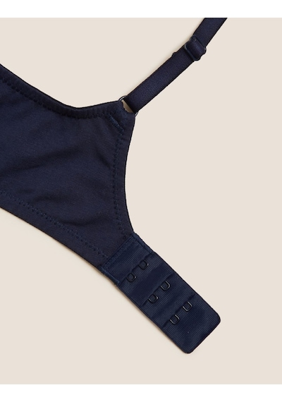 Marks & Spencer 3'lü Pamuklu Push Up T-Shirt Sütyeni T33006810 Lacivert