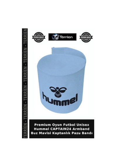 Premium Oyun Futbol Unisex Hummel Captaın24 Armband Buz Mavisi Kaptanlık Pazu Bandı Mavi