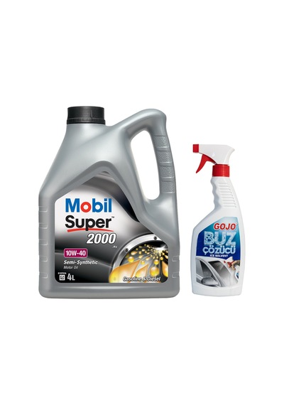 Mobil Super 2000 X1 10W40 Motor Yağı 4 L + Gojo Buz Çözücü