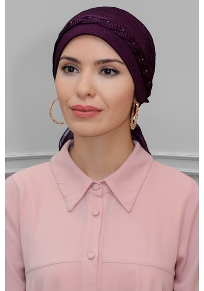 Hürrem Bone Mürdüm Pratik Hazır Geçmeli Tesettür Bone Fukuro Piliseli Örgülü (545490600) Mürdüm Hürrem Bone Mürdüm Pratik Hazır Geçmeli Tesettür Bone Fukuro Piliseli Örgülü (545490600) Mürdüm