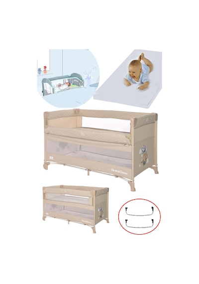 Lorelli Up And Down 60x120 Bebek Anne Yanı Oyun Parkı Yatak Beşik Yatak Hediye