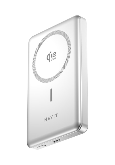 Havit Pb5203 Pro 10.000mah Qi2 Magsafe Powerbank - 25w Hızlı Şarj, Alüminyum Kasa Gri
