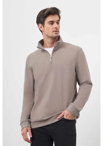 Morven Erkek Gri Fermuarlı Bato Yaka Sweat-shirt 25ks063001100 Gri Gri