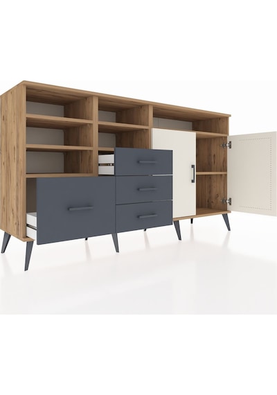 Hyperion Konsol 7 Raflı 4 Çekmeceli 2 Kapaklı 176x44x99 Çam-aytaş Çam-aytaşı/antrasit Hyperion Konsol 7 Raflı 4 Çekmeceli 2 Kapaklı 176x44x99 Çam-aytaş Çam-aytaşı/antrasit