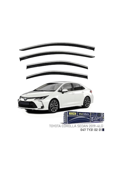 Toyota Corolla Sedan Niken Kromlu Cam Rüzgarlığı 4lü Set 2019 Ve Üstü