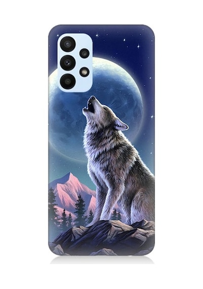 Samsung Galaxy A73 Uyumlu Kurt Ve Ay Desenli Silikon Kılıf