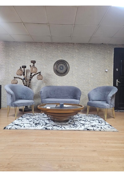 Zafir Teddy Takım Gold Kaplama Telli Ayak Çay Seti Koltuk - Berjer , Balkon, Salon, Ofis Gri Zafir Teddy Takım Gold Kaplama Telli Ayak Çay Seti Koltuk - Berjer , Balkon, Salon, Ofis Gri