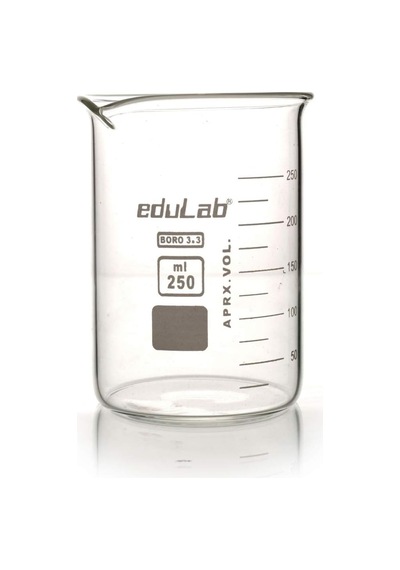 Edolab Okulstore Cam Beher - Kısa Form 250ml Çok Renkli
