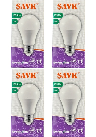 Şavk 12w 4000k Günışığı E27 Duylu Led Ampul 4 Adet