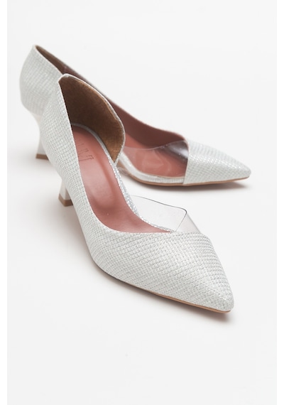 Luvishoes 353 Sedef Simli Topuklu Kadın Ayakkabı Sedef Simli