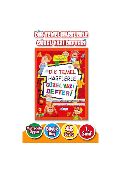 Dik Temel Harflere Uygun Güzel Yazı Defteri -1.sınıf-kırmızı-büyük Boy-1 Adet- Yeni Müfredata Uygun