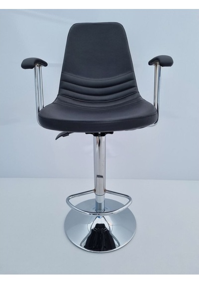 Bintaşmobilya Siyah Deri Rahat Kollu Bar Sandalyesi