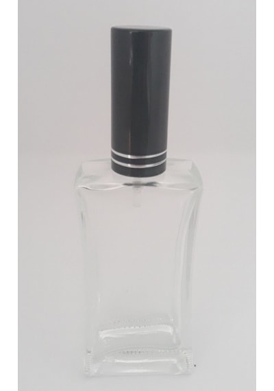 Parfüm Şişesi 50 Ml 10 Adet Siyah Kapak Plastik Valf İçbükey Boş Şişe