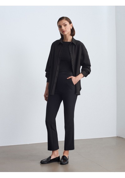 Dilvin 50525 Melanjlı Oversize Gömlek-koyu Kahve Koyu Kahve