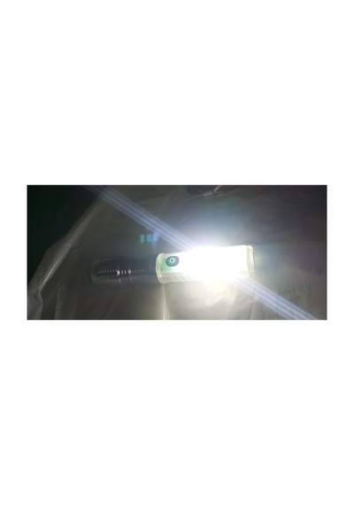 El Feneri Multi Fonksiyonlu Beyaz Lazer Beyaz Led Kırmızı Ve Mavi Led Uv Led Zoomlu Mercek Gri