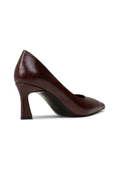 Deery Kadın Bordo Krokodil Desenli Orta Topuklu Stiletto - V4030zbrdm01 Bordo