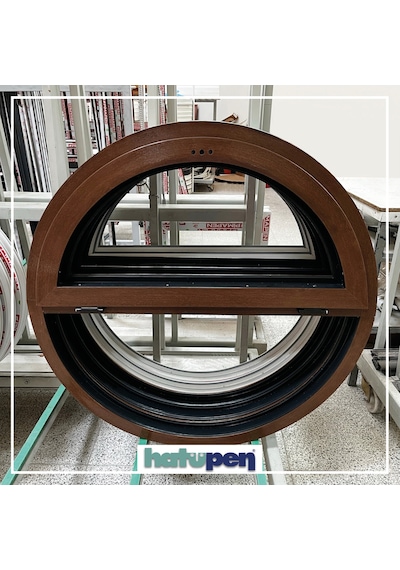70cm YK Yuvarlak Pimapen Pencere Fındık Klasik Isıcam