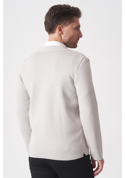 White Stone São Paulo 1112 Pike Örgü Slim Fit Pamuklu Triko A.gri A.gri Açık Gri