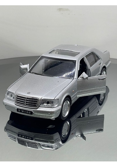 1.24 Ölçek Mercedes 500sel Metal Sesli Işıklı Oyuncak Araba - Gri