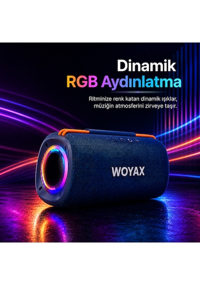 Woyax Taşınabilir Bluetooth Hoparlör, 30w Kablosuz Oval Speaker, Ses Bombası Usb, Tws, 30w Güçlü Ses Bass Büyük Küçük Boy