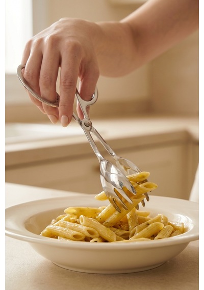 Karat Steel Makas Makarna Maşası Silver