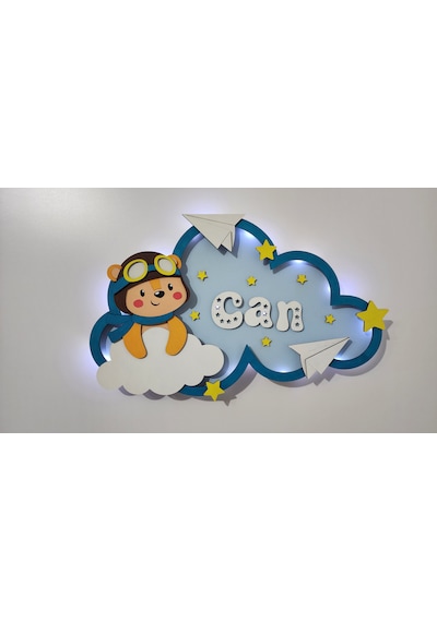 Ayıcık Bebek Odası Kapı Süsü Beyaz