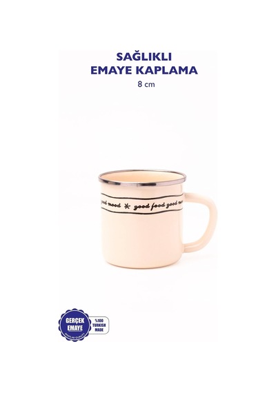 Mood Emaye Kupa 400ml Beyaz - Çok Renkli