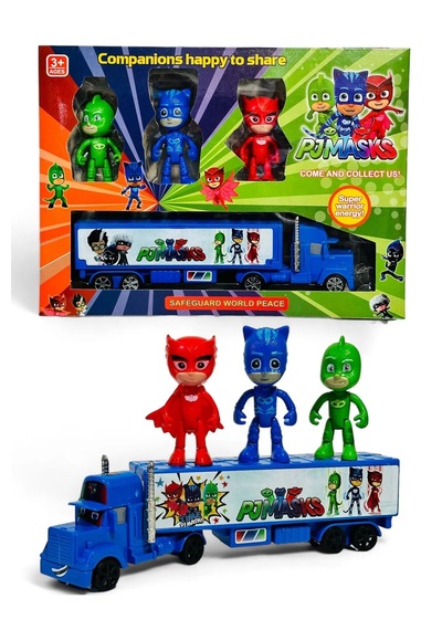 3 Lü Pjmasks Pj Maskeliler Tırlı Figürlü Karakter Figür Set