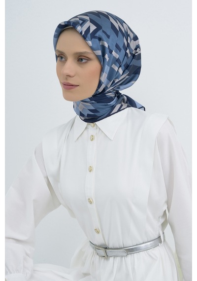 Saf İpek Sura Eşarp-2026 İlkbahar-yaz- 950700d Lacivert