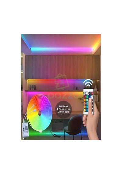 Premium Ticaret 5 Metre 16 Renk Rgb Esnek Şerit Neon Led Uzaktan Kumandalı 4 Fonksiyon Dimmable Çok Renkli Diğer