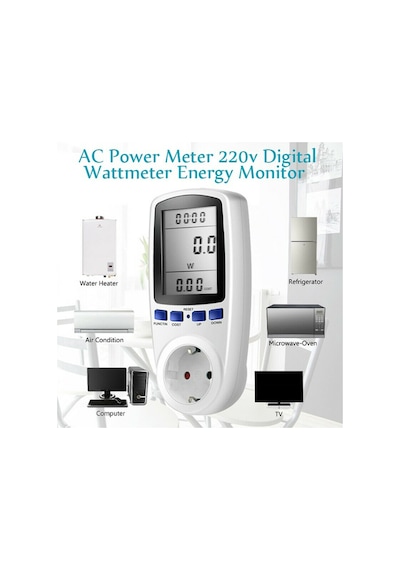 Wattmetre Enerji Tüketim Sarfiyat Ölçer Ölçüm Priz 230V-3680W-16A