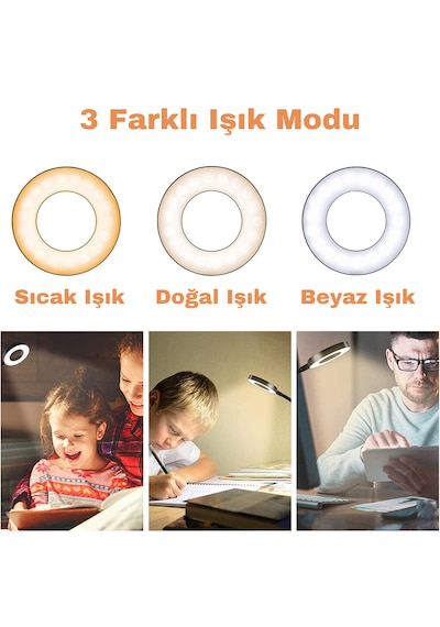 Monozone Oynar Başlı Masa Lambası Akrobat Kıskaçlı Ofis Ev Okuma