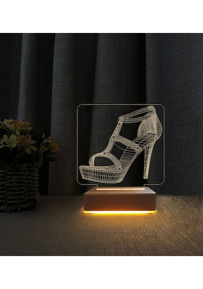 Topuklu Ayakkabı 3d Led Masa Lambası Doğum Günü Hediyesi Lamba