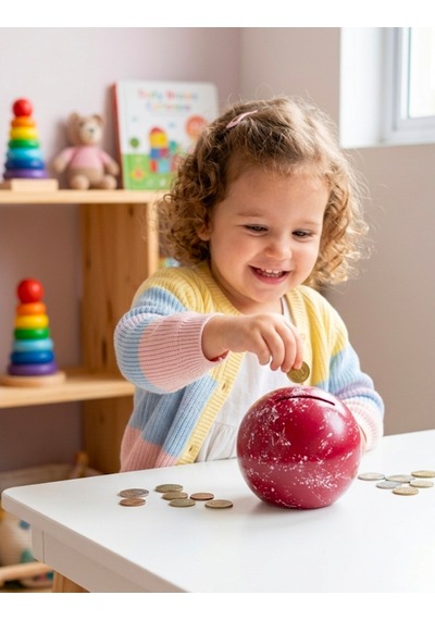 El Yapımı Seramik Küre Kırılabilir Ve Alt Kapaklı Tekrar Kullanılabilir Kumbara Pembe-Beyaz