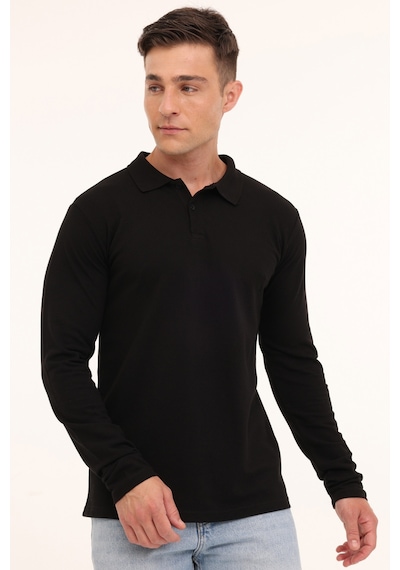 Kinetix Mb Sn329 Ukol Polo 4pr Siyah Erkek Uzun Kol T-shirt Siyah