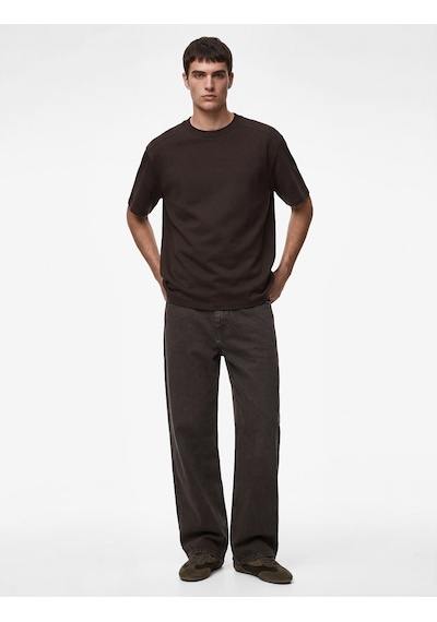 Koton Uzun Kollu Oversize Bisiklet Yaka Kısa Kollu Basic Tişört Kahverengi 6sam10400mk Kahve Koton Uzun Kollu Oversize Bisiklet Yaka Kısa Kollu Basic Tişört Kahverengi 6sam10400mk Kahve