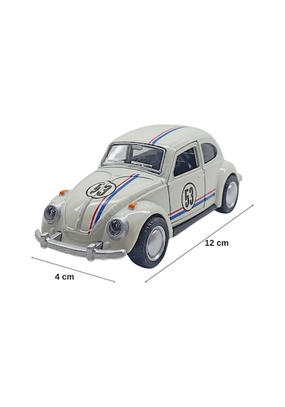 1:36 Ölçek Metal Vosvos Çek Bırak Araba Kapıları Açılan Oyuncak 1947 Volkswagen Beetle - Beyaz