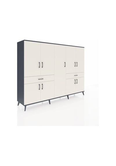Hyperion Dolap 12 Raflı 2 Çekmeceli 8 Kapaklı 220x44x163 Antrasit Antrasit-aytaşı Hyperion Dolap 12 Raflı 2 Çekmeceli 8 Kapaklı 220x44x163 Antrasit Antrasit-aytaşı