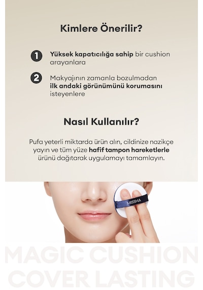 Missha Magic Cushion Cover Lasting Yüksek Kapatıcı Yarı Mat SPF50+ PA+++ Fondöten No.23 15 G