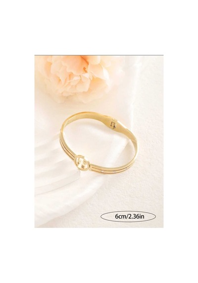 Gold Love Yazılı Çelik Kelepçe Bileklik Gold - 660684388 Gold