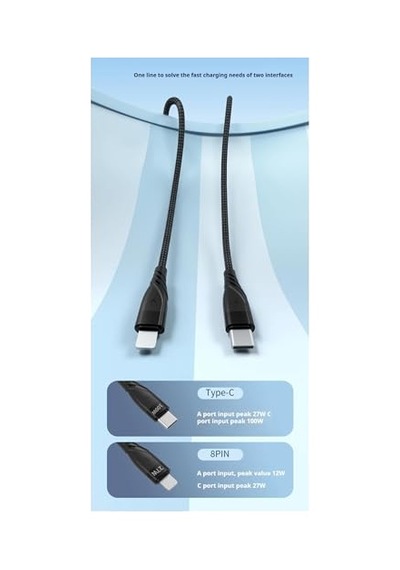 Ga51 4in1 20v 5a Pd 100w Type-c Hızlı Şarj Kablo, 9v 3a 27w İphone İle Uyumlu Ligtning Diğer
