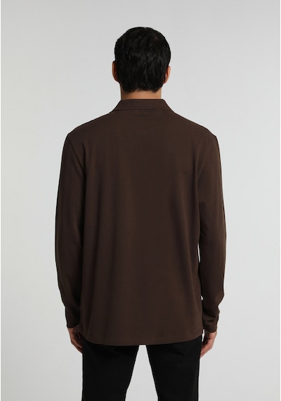 Colin's Colins Regular Fit Polo Yaka Düz Erkek Kahverengi Uzun Kol Tişört Cl1082503 Q1.v2 Brw